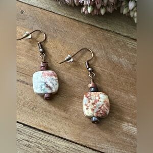 Copper Findings & Jasper Stone Earrings